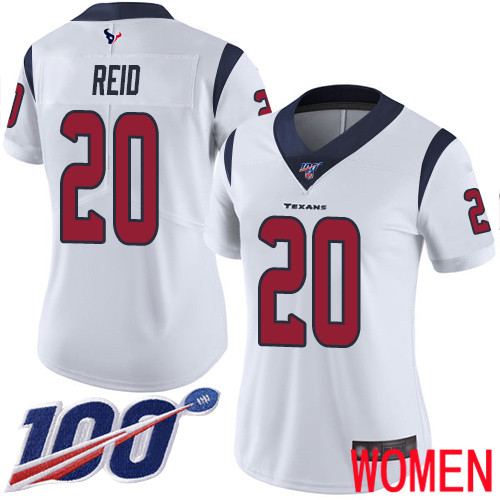 Houston Texans Limited White Women Justin Reid Road Jersey NFL Football #20 100th Season Vapor Untouchable->houston texans->NFL Jersey